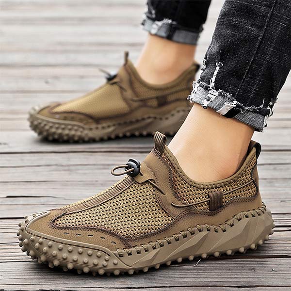 Lichtgewicht Ademend Wandelschoenen Heren met Bungee Sluiting en Non-Slip Zool 3
