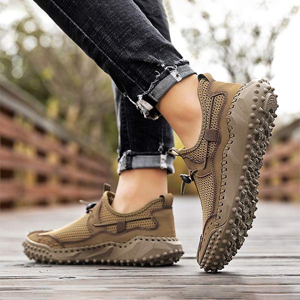Lichtgewicht Ademend Wandelschoenen Heren met Bungee Sluiting en Non-Slip Zool 5