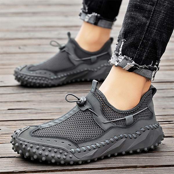Lichtgewicht Ademend Wandelschoenen Heren met Bungee Sluiting en Non-Slip Zool 8