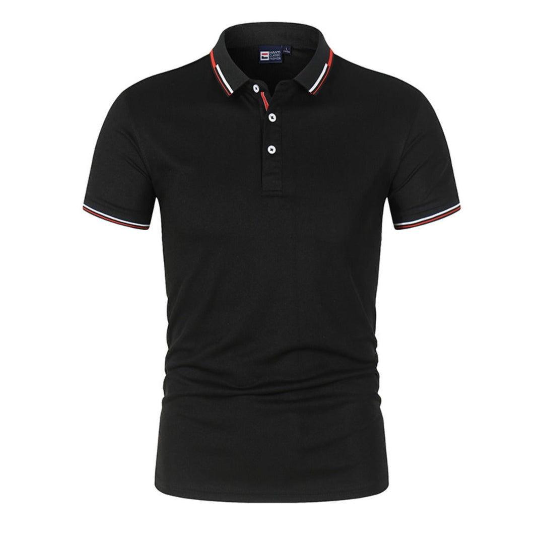 Poloshirt Heren, Regular Fit, Monochroom | Ademend 1