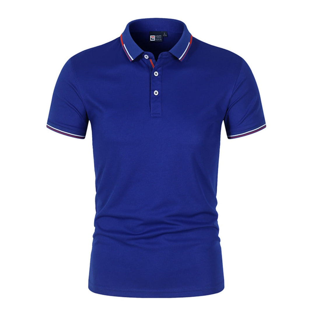 Poloshirt Heren, Regular Fit, Monochroom | Ademend 2