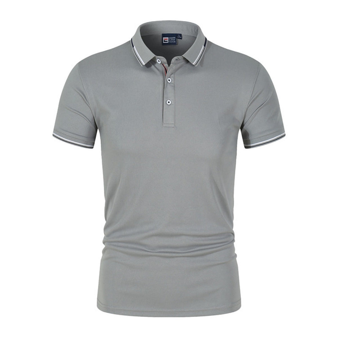 Poloshirt Heren, Regular Fit, Monochroom | Ademend 4