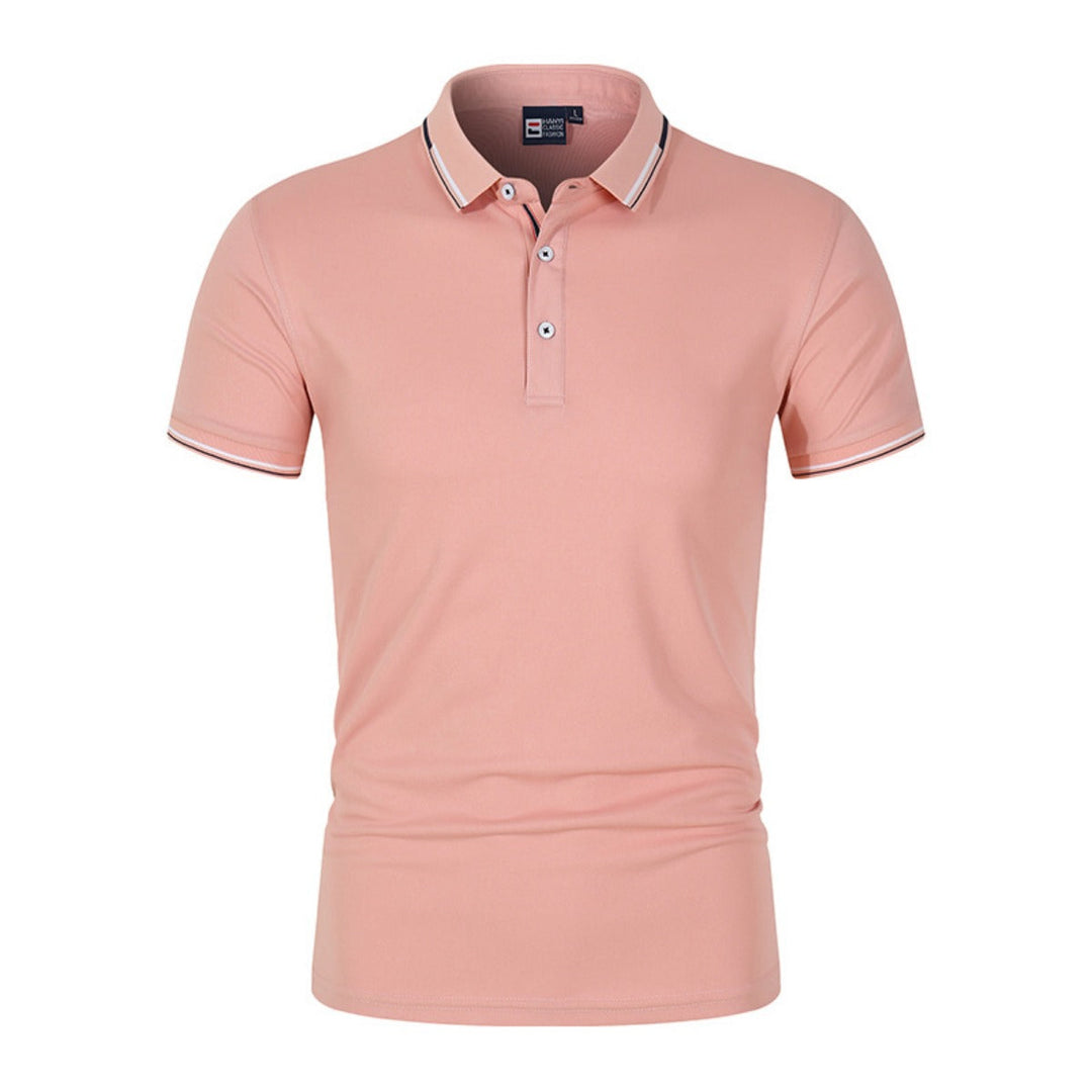 Poloshirt Heren, Regular Fit, Monochroom | Ademend 5
