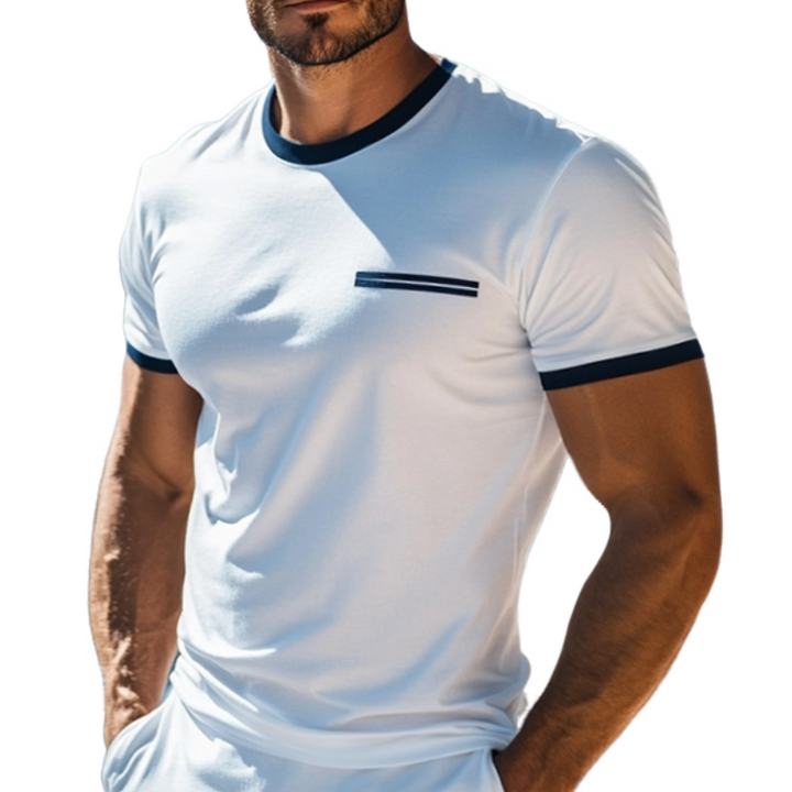 Retro Gestreept T-Shirt Heren van Katoen met Ronde Hals en Korte Mouwen – Lichtgewicht en Comfortabel
