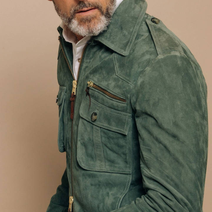 Retro Suède Heren Jas met Rits en Borstzak – Luxe Winter Trucker Stijl, Hoogwaardig Materiaal, Comfortabele Pasvorm 8