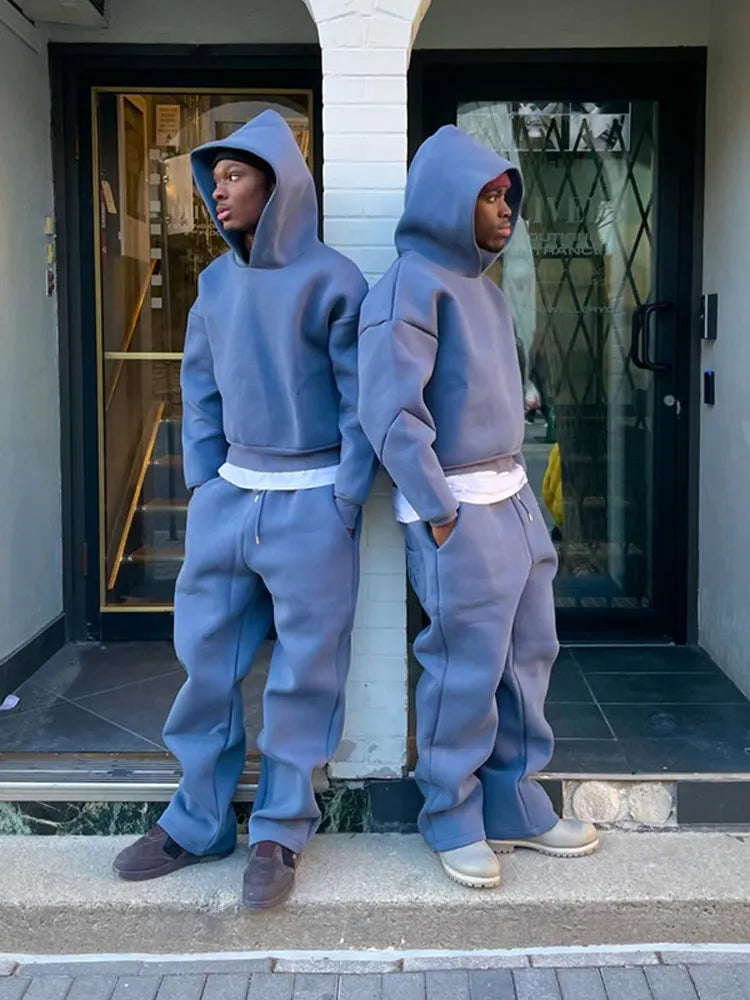 Bastian | Men's Oversized Tracksuit Set with Hood and Elastic Drawstring Pants for Autumn and Winter-6
