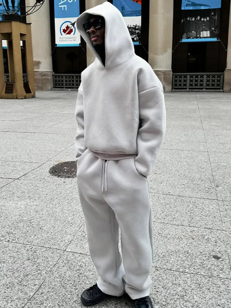 Bastian | Men's Oversized Tracksuit Set with Hood and Elastic Drawstring Pants for Autumn and Winter-2
