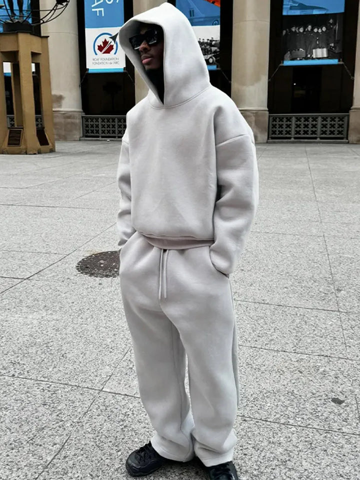Bastian | Men's Oversized Tracksuit Set with Hood and Elastic Drawstring Pants for Autumn and Winter-2