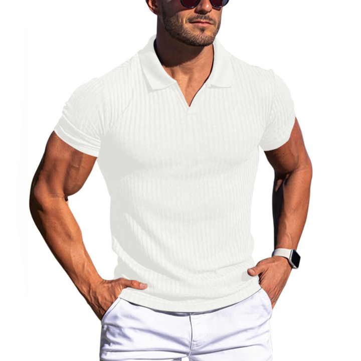 Slim Fit Polo Shirt Heren met Korte Mouwen en Effen/Gestreept Ontwerp – Comfortabele Katoenmix voor Elke Gelegenheid