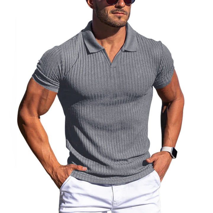 Slim Fit Polo Shirt Heren met Korte Mouwen en Effen/Gestreept Ontwerp – Comfortabele Katoenmix voor Elke Gelegenheid