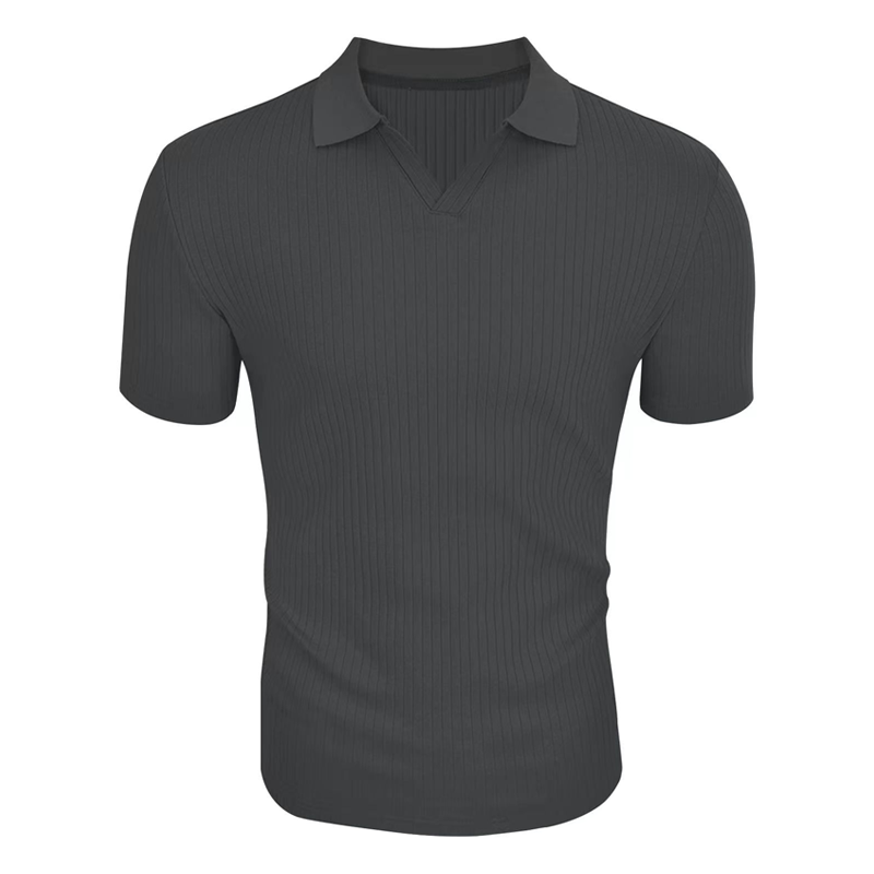 Slim Fit Polo Shirt Heren met Korte Mouwen en Effen/Gestreept Ontwerp – Comfortabele Katoenmix voor Elke Gelegenheid