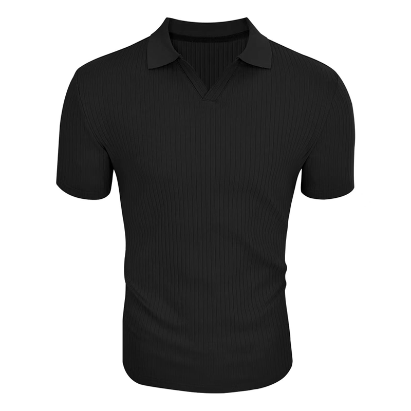 Slim Fit Polo Shirt Heren met Korte Mouwen en Effen/Gestreept Ontwerp – Comfortabele Katoenmix voor Elke Gelegenheid