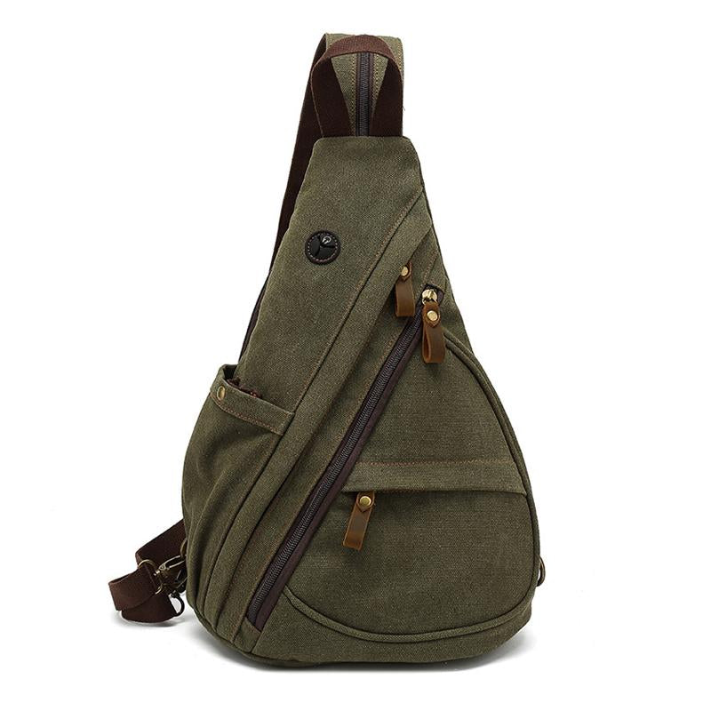 Vintage Canvas Schoudertas Heren met Verstelbare Schouderbanden - Duurzaam en Compact in Diverse Kleuren