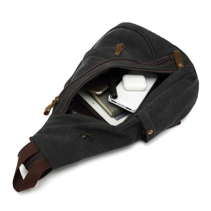 Vintage Canvas Schoudertas Heren met Verstelbare Schouderbanden - Duurzaam en Compact in Diverse Kleuren