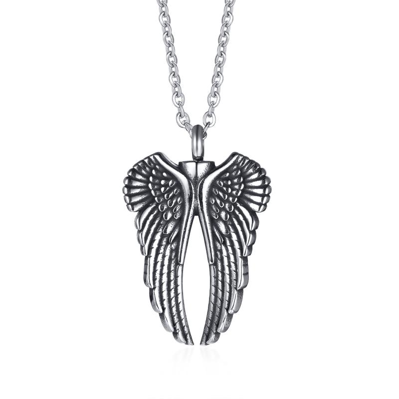 Vintage Casual Ketting Dames met Engelenvleugels in Zilver, Verstelbaar Metaal 0