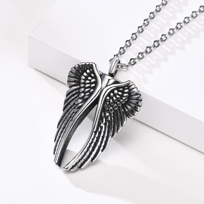 Vintage Casual Ketting Dames met Engelenvleugels in Zilver, Verstelbaar Metaal 1
