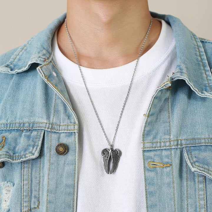 Vintage Casual Ketting Dames met Engelenvleugels in Zilver, Verstelbaar Metaal 2