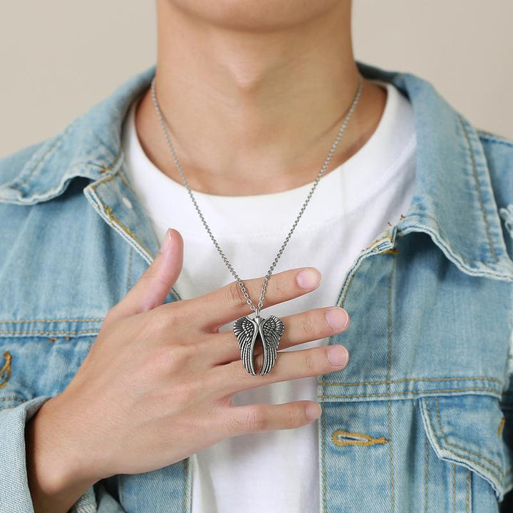 Vintage Casual Ketting Dames met Engelenvleugels in Zilver, Verstelbaar Metaal 3