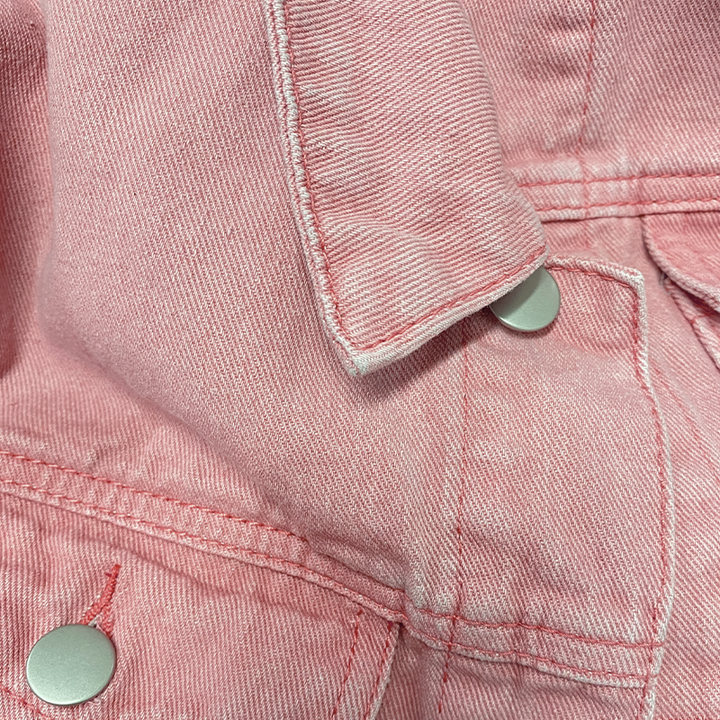 Vintage Gewassen Denim Jack voor Heren met Revers, Regular Fit en Lange Mouwen 5