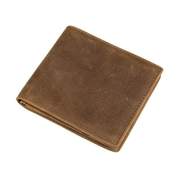 Vintage Korte Portemonnee Heren van Premium Leer met 3 Kaartsleuven en Ritsvak 1