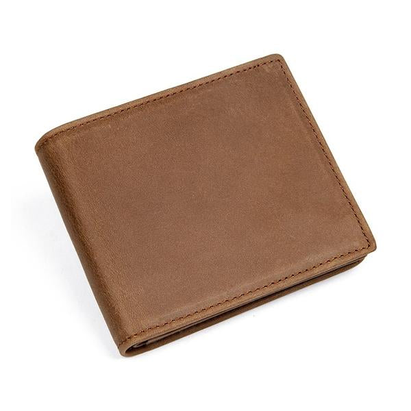Vintage Korte Portemonnee Heren van Premium Leer met 3 Kaartsleuven en Ritsvak 2