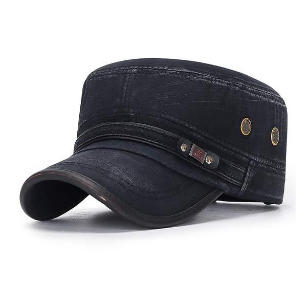 Vintage Leren Rand Baseballcap voor Mannen in Army Groen, Navy, Bruin, Beige en Zwart 2