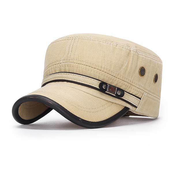 Vintage Leren Rand Baseballcap voor Mannen in Army Groen, Navy, Bruin, Beige en Zwart 3