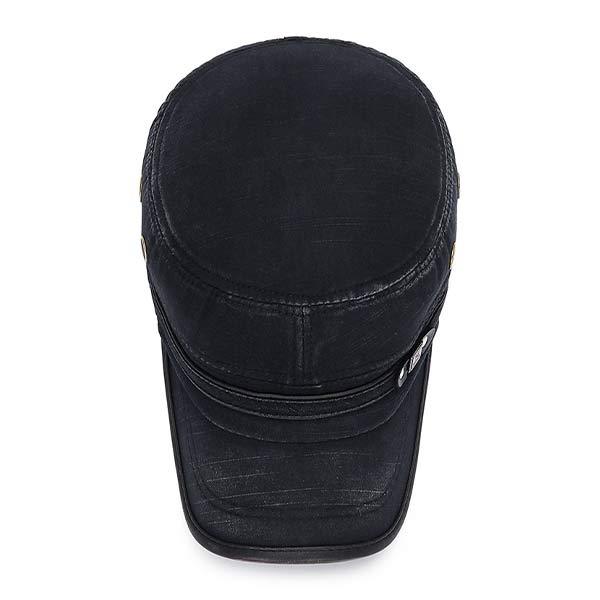 Vintage Leren Rand Baseballcap voor Mannen in Army Groen, Navy, Bruin, Beige en Zwart 7