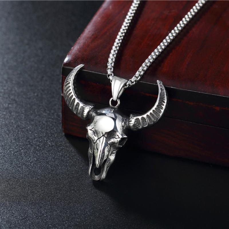 Vintage Western Ketting met Stierenkop Hanger voor Dames - Handgemaakt en Verstelbaar 1