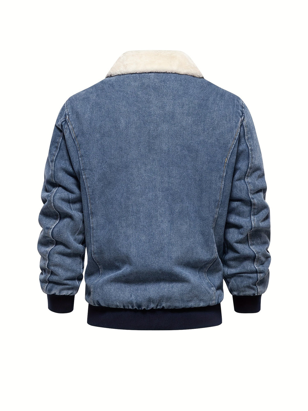 Denim-Fleece-jack voor heren