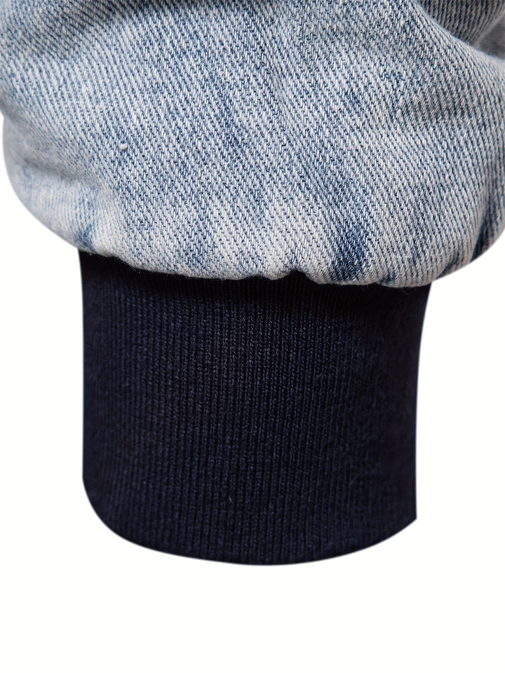 Denim-Fleece-jack voor heren
