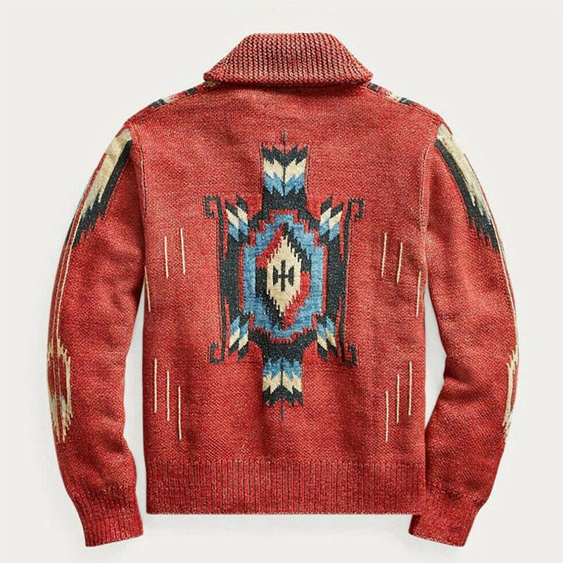 Hugo | Vintage Gebreid Dames Vest met Jacquard Patroon en Lange Mouwen 2