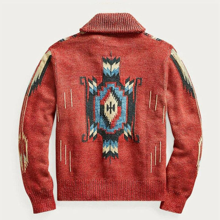 Hugo | Vintage Gebreid Dames Vest met Jacquard Patroon en Lange Mouwen 2