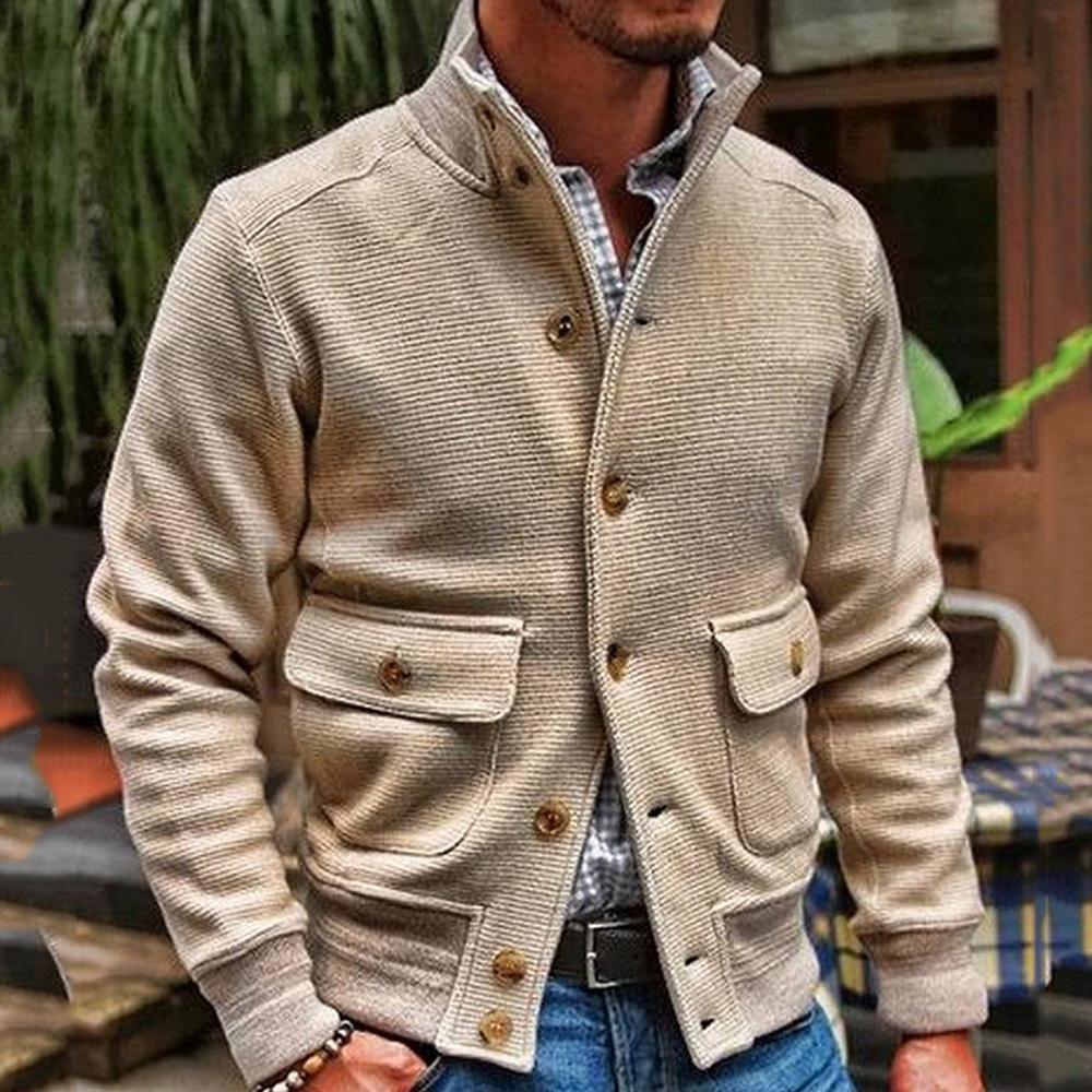 Mark | Heren Winterjas van Polyester met Staande Kraag en Enkele Knoopsluiting 2